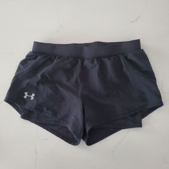 Under Armour Women's Shorts Small Black Inner Compression Shorts Running Walking - Picture 1 of 7